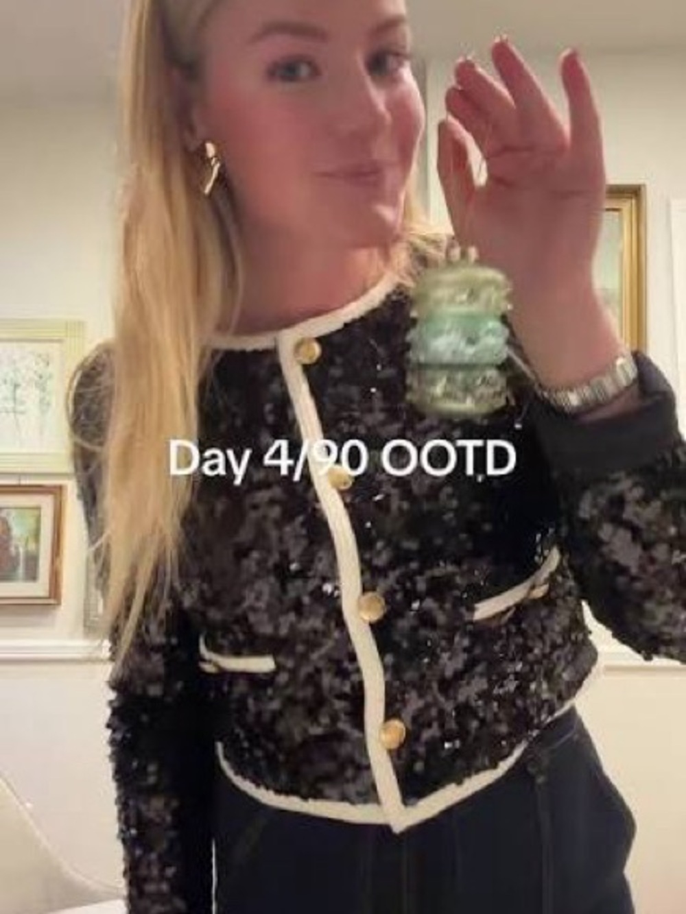 J.Crew Mariner jersey lady jacket with sequins - Picture 2 of 7